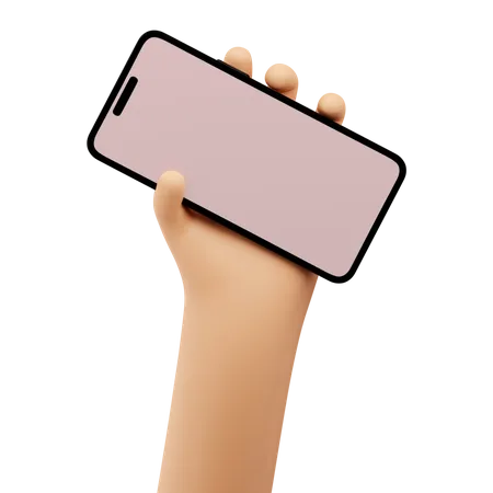 Hand holding a smartphone mockup  3D Icon