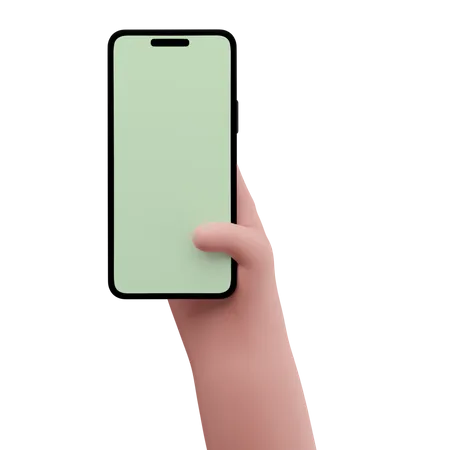 Hand holding a smartphone mockup  3D Icon