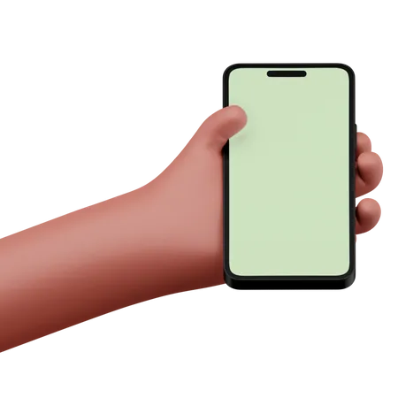 Hand holding a smartphone mockup  3D Icon