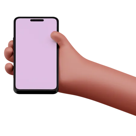 Hand holding a smartphone mockup  3D Icon