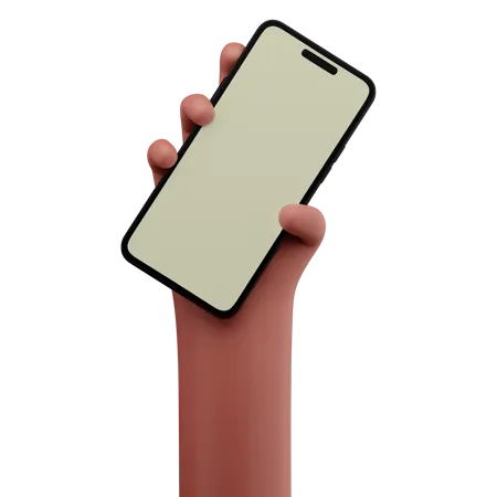 Hand holding a smartphone mockup  3D Icon