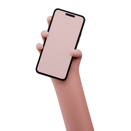 Hand holding a smartphone mockup  3D Icon