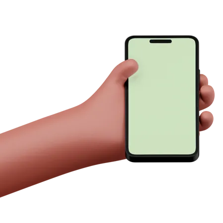 Hand holding a smartphone mockup 3D Icon