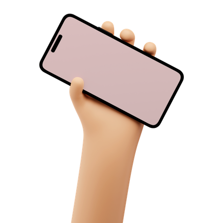 Hand holding a smartphone mockup 3D Icon