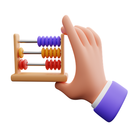 Hand holding abacus  3D Icon