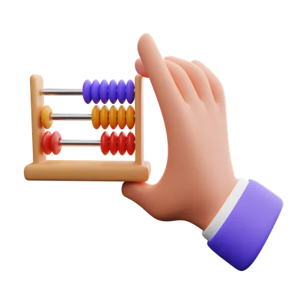 Hand holding abacus  3D Icon