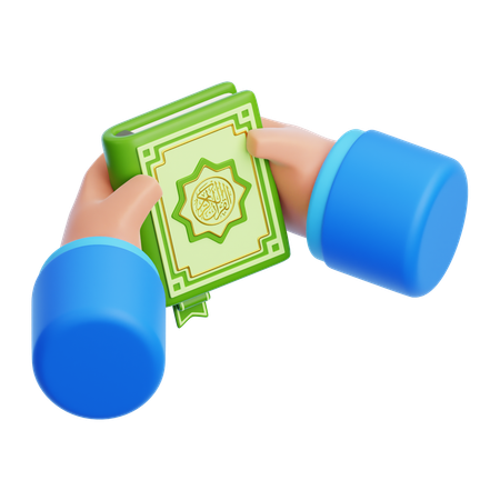 Hand Holding Al-Qur'an  3D Icon