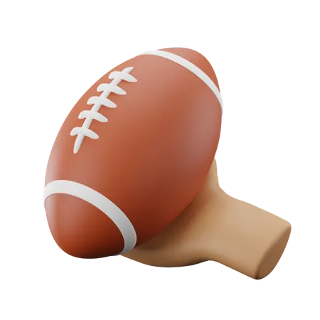 Hand Holding American Football  3D Icon