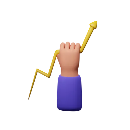 Hand Holding An Arrow Up  3D Icon