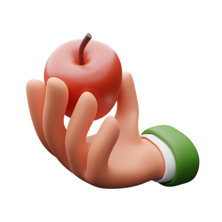 リンゴを持つ手  3D Icon