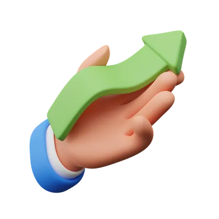 Hand holding arrow  3D Icon