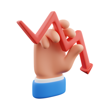 Hand holding arrow down  3D Icon