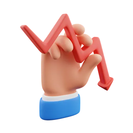 Hand holding arrow down  3D Icon