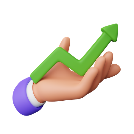 Hand holding arrow up  3D Icon