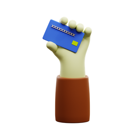 Hand Holding Atm Card  3D Icon