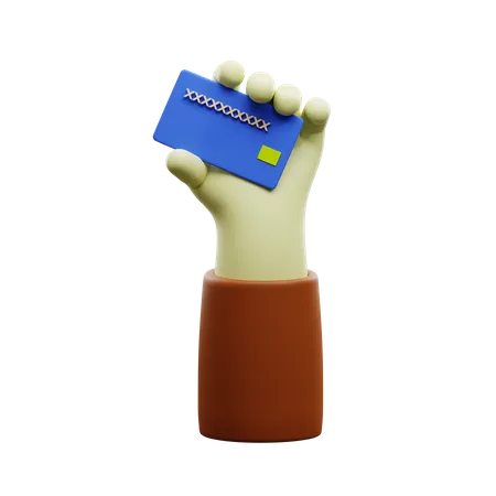 Hand Holding Atm Card  3D Icon