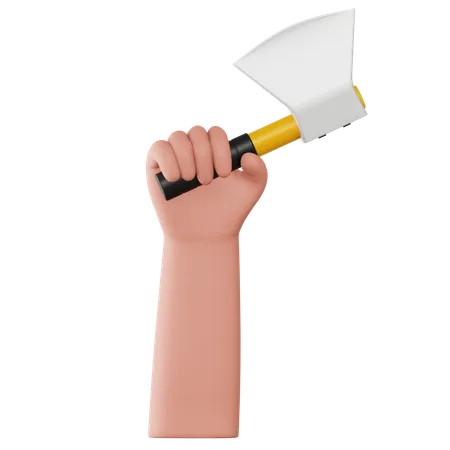 Hand Holding Axe  3D Icon