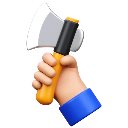 Hand Holding Axe  3D Icon