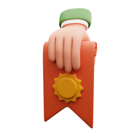 Hand Holding Badge  3D Icon