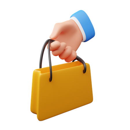 Hand Holding Bag  3D Icon