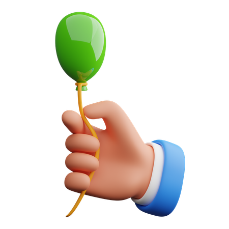 Hand Holding Balloon  3D Icon