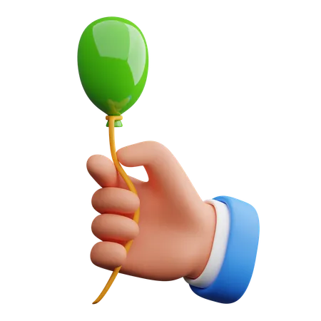 Hand Holding Balloon  3D Icon