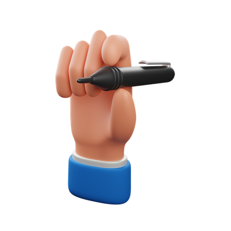 Hand holding ballpoint  3D Icon