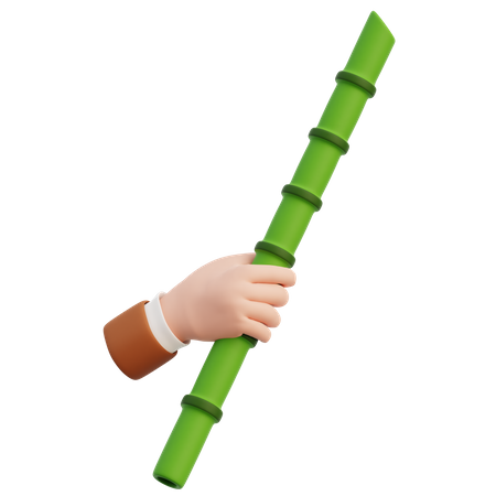 Hand Holding Bamboo  3D Icon