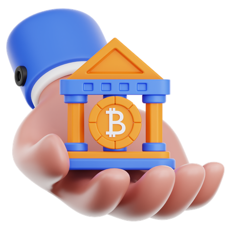 Hand holding Bank  3D Icon