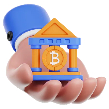 Hand holding Bank  3D Icon