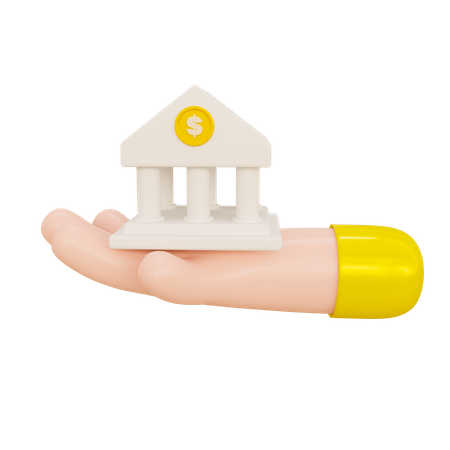 Hand Holding Bank  3D Icon