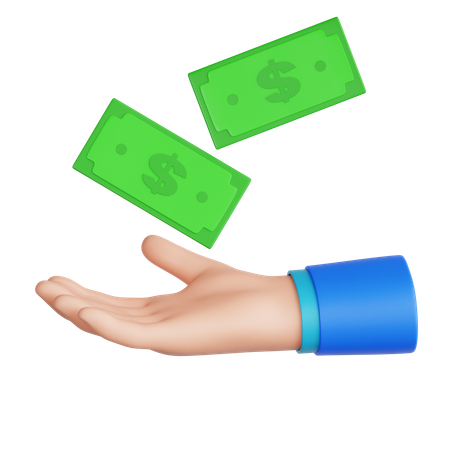 Hand Holding Banknotes As Payment Symbol  3D Icon