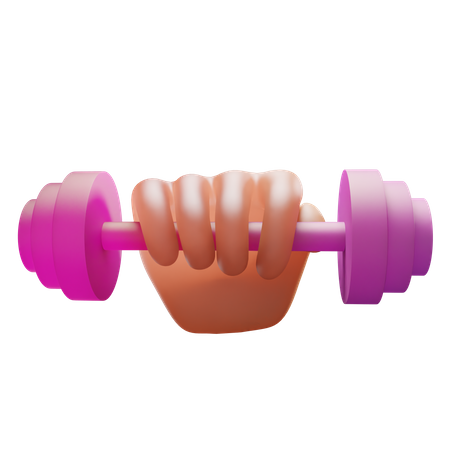 Hand Holding Barbell  3D Icon