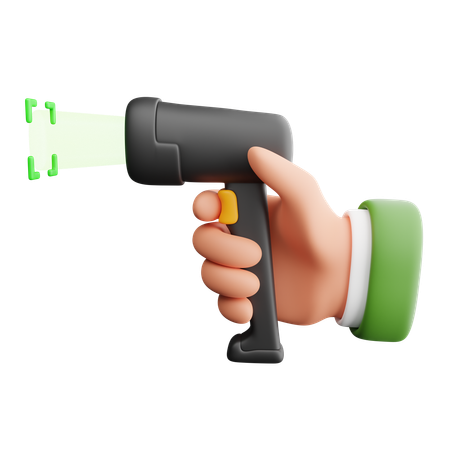 バーコードスキャナを持つ手  3D Icon