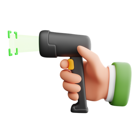 Hand holding barcode scanner  3D Icon