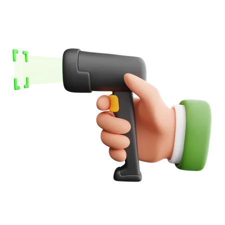 Hand holding barcode scanner  3D Icon