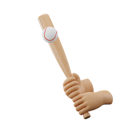 Hand Holding Baseball  3D Icon