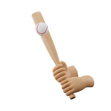 Hand Holding Baseball  3D Icon