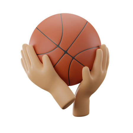 Hand Holding Basketball  3D Icon