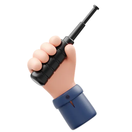 Hand Holding Baton Stick  3D Icon