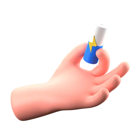 Hand Holding Battery  3D Icon