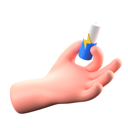 Hand Holding Battery  3D Icon