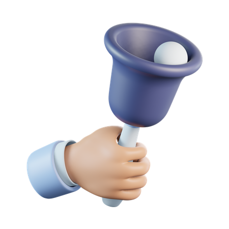 Hand Holding Bell  3D Icon