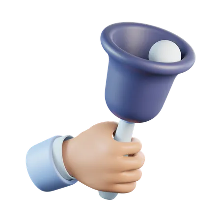 Hand Holding Bell  3D Icon