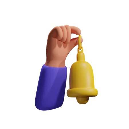 Hand Holding Bell  3D Icon