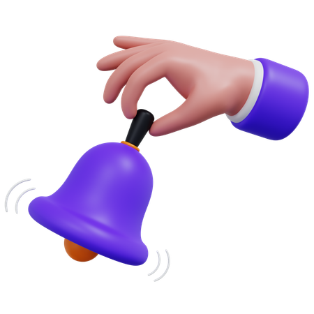 Hand Holding Bell  3D Icon