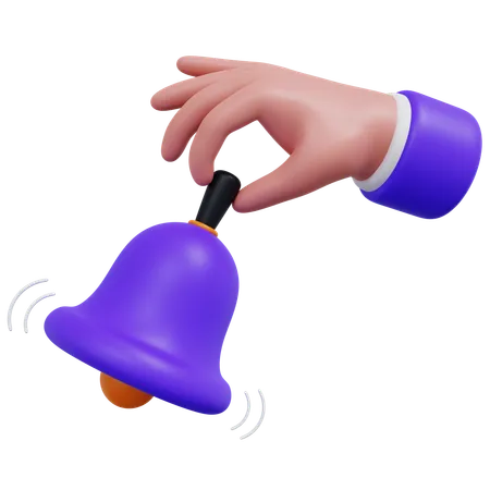 Hand Holding Bell  3D Icon