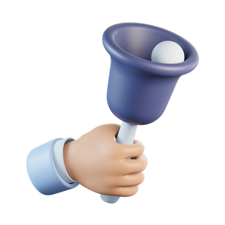 Hand Holding Bell  3D Icon