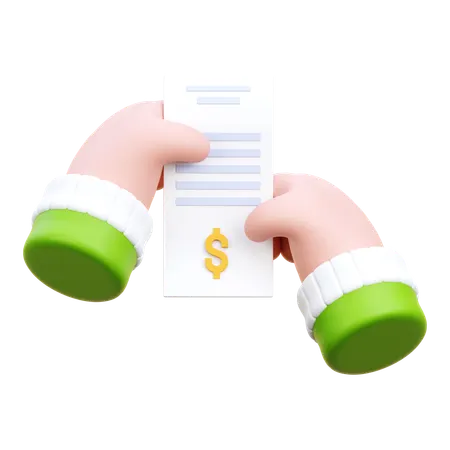 Hand Holding Bill  3D Icon