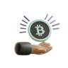 hand holding bitcoin 3d